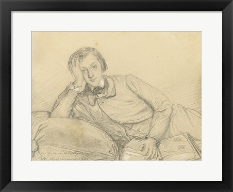 Framed Art Portrait of Raymond de Magnoncourt by Theodore Chasseriau Wall Decor 18x24 Artwork