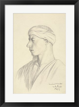 Framed Art Portrait of an Egyptian Fellah by Jean-Leon Gerome Wall Decor 18x24 Artwork