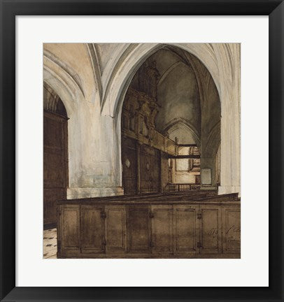 Framed Art Interior of Abbey of Aramont at Verberie by Francois Bonvin Wall Decor 18x24 Artwork