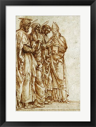 Framed Art Study of Four Saints by Andrea Mantegna Wall Decor 18x24 Artwork