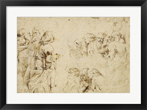 Framed Art Three Groups of Apostles in a Last Supper by Peter Paul Rubens Wall Decor 18x24 Artwork