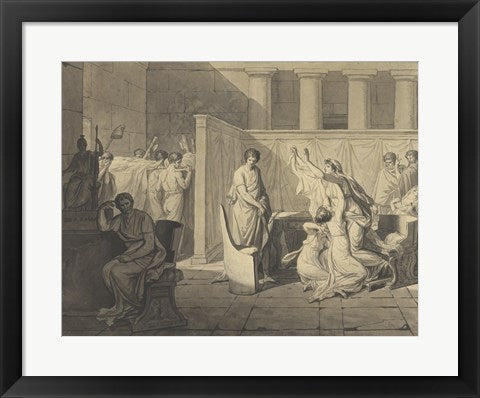 Framed Art The Lictors Carrying Away the Bodies of the Sons of Brutus by Jacques-Louis David Wall Decor 18x24 Artwork