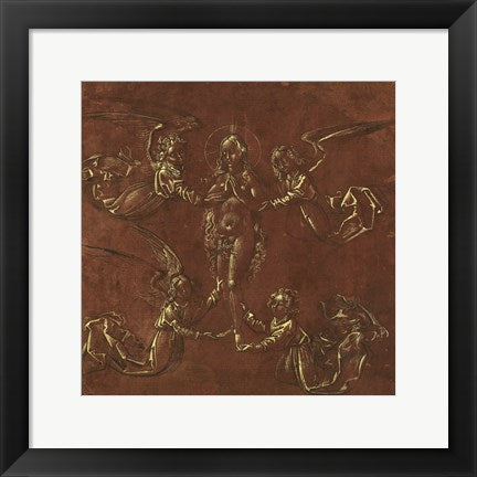 Framed Art Mary Magdalene Transported by Four Angels Wall Decor 18x24 Artwork