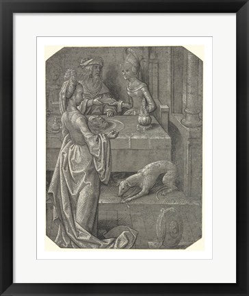 Framed Art Salome with the Head of John the Baptist by Cornelis Engebrechtsz Wall Decor 18x24 Artwork