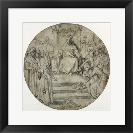 Framed Art The Judgment of Solomon by Hans von Kulmbach Wall Decor 18x24 Artwork