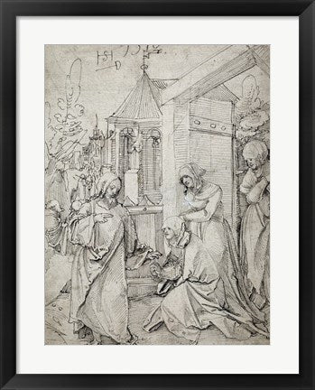 Framed Art Frame Art Christ Taking Leave of His Mother by Hans Schaufelein Wall Decor 18x24 Artwork