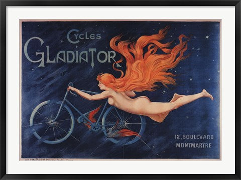 Framed Art Gladiator Cycles Wall Decor 18x24 Artwork