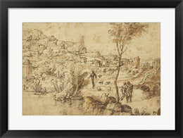Landscape with Shepherds by a River and a Town Beyond by Jan van Scorel