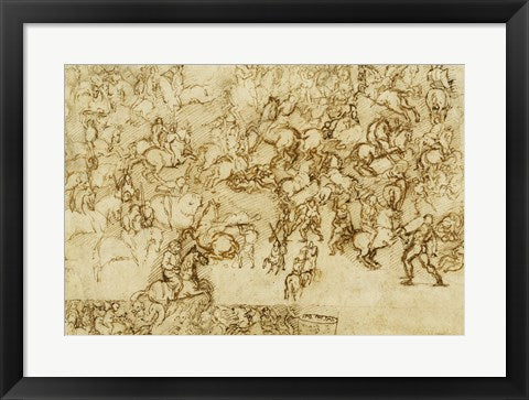 Framed Art Battle Scene by Girolamo Genga Wall Decor 18x24 Artwork