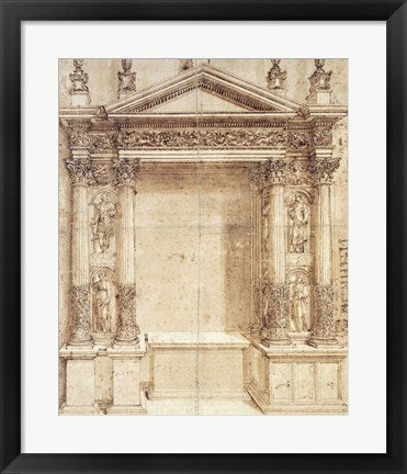 Framed Art Frame Art Design for an Altar by Baldassare Peruzzi Wall Decor 18x24 Artwork