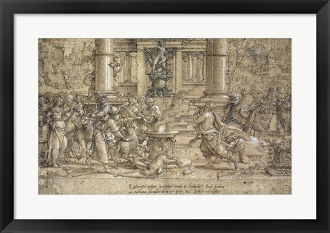 Framed Art The Sacrifice at Lystra by Pieter Coecke van Aelst Wall Decor 18x24 Artwork