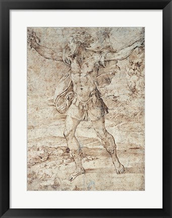 Framed Art Frame Art David with the Head of Goliath by F. Parmigianino Wall Decor 18x24 Artwork