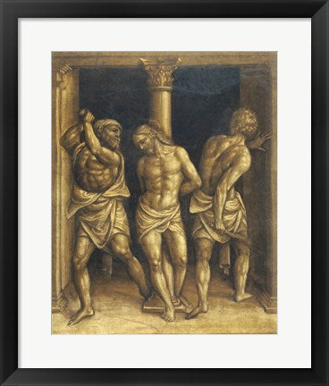 Framed Art The Flagellation by Bernardino Lanino Wall Decor 18x24 Artwork