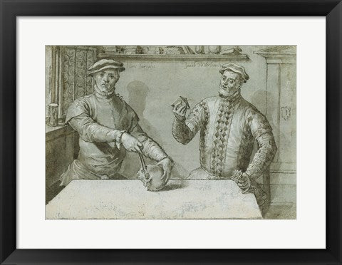 Framed Art Frame Art A Double Portrait of Hans Furraht and Jacob von der Burch by Ludger Tom Ring the Younger Wall Decor 18x24 Artwork