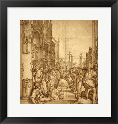 Framed Art The Submission of the Emperor Frederick Barbarossa to Pope Alexander III by Federico Zuccaro Wall Decor 18x24 Artwork