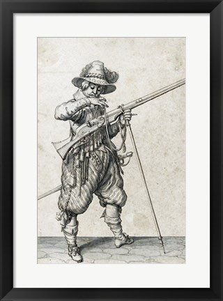Framed Art Frame Art A Soldier on Guard Blowing Out a Match by Jacques De gheyn Wall Decor 18x24 Artwork