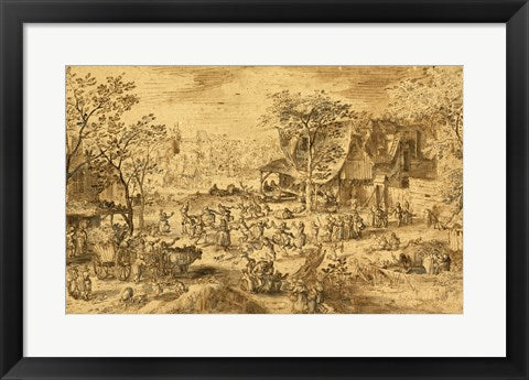 Framed Art Peasant Kermis by David Vinckboons Wall Decor 18x24 Artwork