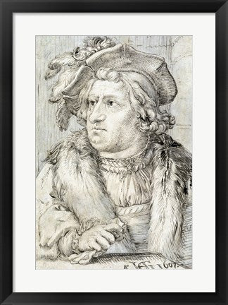 Framed Art Portrait of a Man by Hendrick Goltzius Wall Decor 18x24 Artwork