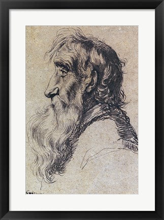 Framed Art Head of an Old Man by Jacques De gheyn Wall Decor 18x24 Artwork