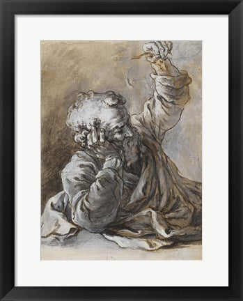 Framed Art Reclining Old Man by Georges Lallemant Wall Decor 18x24 Artwork