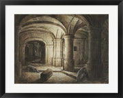 The Crypt of a Church with Two Men Sleeping by Hendrick van Steenwijck the Younger