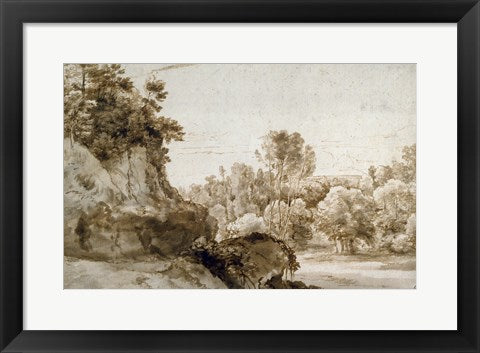 Framed Art Frame Art A Wooded Landscape by Herman van Swanevelt Wall Decor 18x24 Artwork