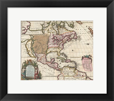 1698 Louis Hennepin Map of North America