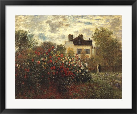 Framed Art The Artist's Garden in Argenteuil by Claude Monet Wall Decor 18x24 Artwork