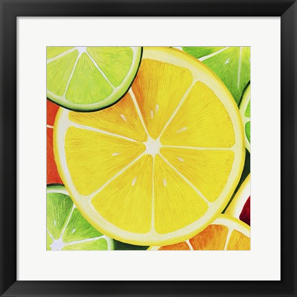 Framed Art Sliced Lemon Wall Decor 18x24 Artwork