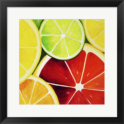 Framed Art Sliced Grapefruit Wall Decor 18x24 Artwork