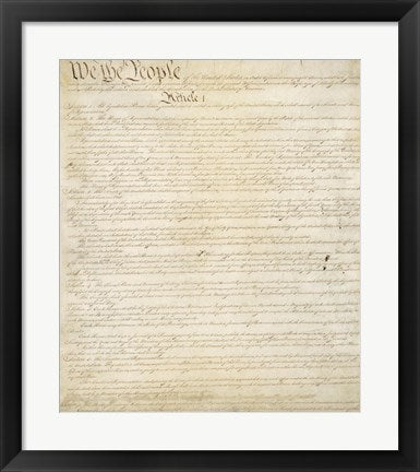 Framed Art Constitution of the United States I Wall Decor 18x24 Artwork