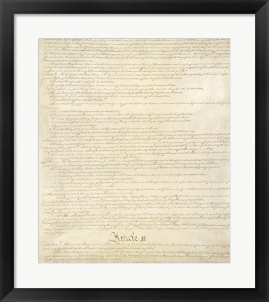 Framed Art Constitution of the United States II Wall Decor 18x24 Artwork