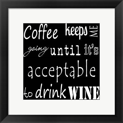 Framed Art CoffeeTill Wine by Veruca Salt Wall Decor 18x24 Artwork