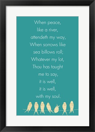 Framed Art It Is Well With My Soul Panel by Veruca Salt Wall Decor 18x24 Artwork