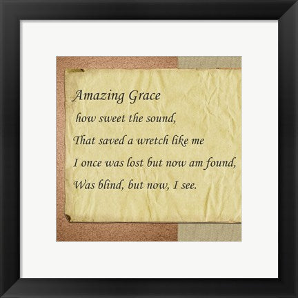 Framed Art Amazing Grace Parchment by Veruca Salt Wall Decor 18x24 Artwork
