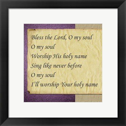 Framed Art O My Soul by Veruca Salt Wall Decor 18x24 Artwork