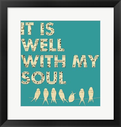Framed Art It Is Well With My Soul - Aqua by Veruca Salt Wall Decor 18x24 Artwork