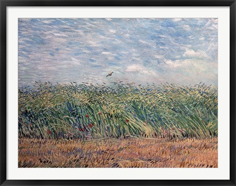 Framed Art Wheatfield with Lark, 1887 by Vincent Van Gogh Wall Decor 18x24 Artwork