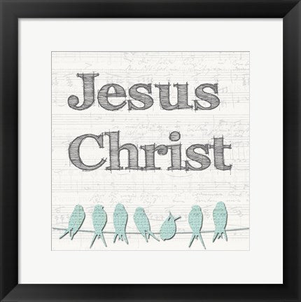 Framed Art Jesus Christ Birds by Veruca Salt Wall Decor 18x24 Artwork