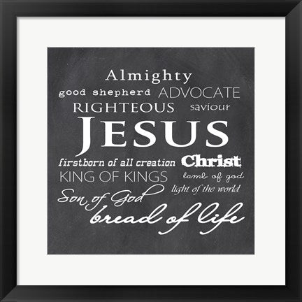 Framed Art Jesus Christ Chalkboard by Veruca Salt Wall Decor 18x24 Artwork