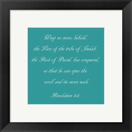 Framed Art Revelation 5:5 - blue by Veruca Salt Wall Decor 18x24 Artwork