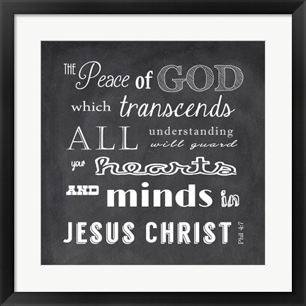 Framed Art The Peace of God - black by Veruca Salt Wall Decor 18x24 Artwork