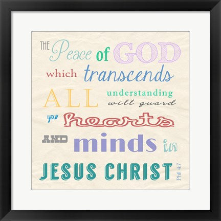Framed Art The Peace of God by Veruca Salt Wall Decor 18x24 Artwork