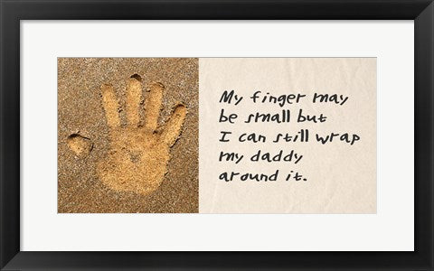 Framed Art My Finger May Be Small Sand Handprint by Veruca Salt Wall Decor 18x24 Artwork