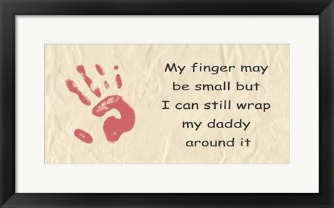 Framed Art My Finger May Be Small Pink Handprint by Veruca Salt Wall Decor 18x24 Artwork