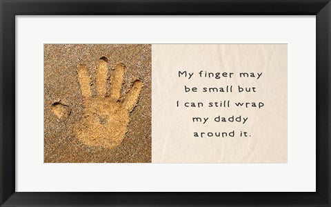 Framed Art My Finger May Be Small Handprint in the Sand by Veruca Salt Wall Decor 18x24 Artwork