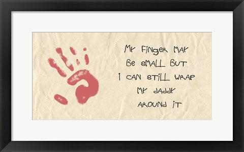 Framed Art My Finger May Be Small Kids Writing by Veruca Salt Wall Decor 18x24 Artwork