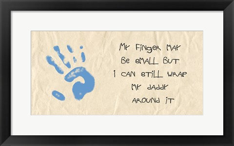 Framed Art My Finger May Be Small Blue Handprint by Veruca Salt Wall Decor 18x24 Artwork