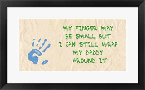 Framed Art My Finger May Be Small Green and Blue by Veruca Salt Wall Decor 18x24 Artwork