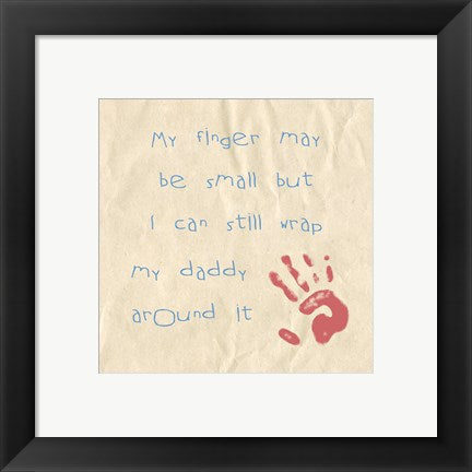 Framed Art My Finger May Be Small Pink and Blue by Veruca Salt Wall Decor 18x24 Artwork